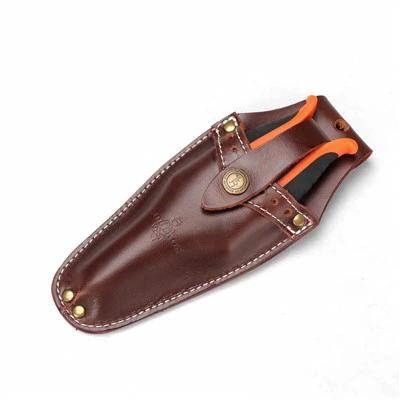 Bainha de couro TOURBON Coldres de ferramentas Bolsa de suporte de cinto para alicates, tesouras de poda, tesouras ou faca de jardim (marrom)