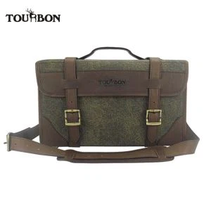 Tela vintage e arma de couro genuína cartucho ombro bolsa bolsa de munição bolsa de munição