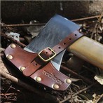 Tampa de cabeça de machado de Leaher vintage