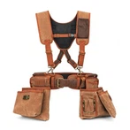 Cinto de ferramentas para carpinteiros em lona de cera com suspensórios destacáveis